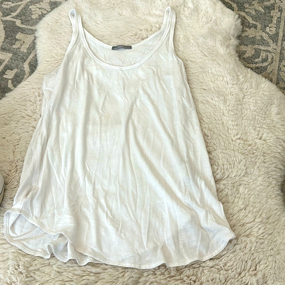 Zara white loose tank basic